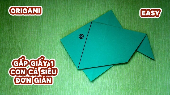 cách gấp giấy 1 con cá siêu đơn giản