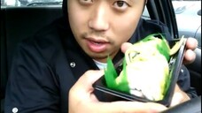 ASMR EATING SOUNDS/MUKBANG - 초밥 SUSHI #5 AVOCADO ROLL AND BAR LE DUC FRUIT DRINK