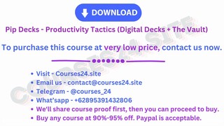 Pip Decks - Productivity Tactics (Digital Decks + The Vault)