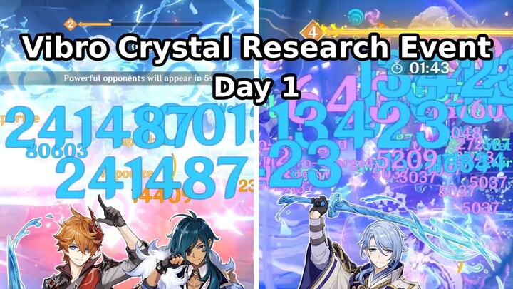 【Genshin Impact】Childe Vape/Melt & Ayato Taser | Vibro Crystal Research Event Day 1 (6640 Points)