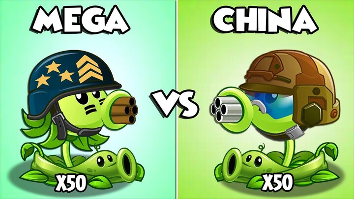Tantangan Sulit PvZ 2 – 50 tanaman level maksimal (Pohon Kacang diperkuat) melawan 100 Zombi Bata Le