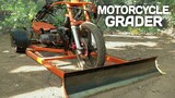 Turning motorcycle into grader,modified motorcycle grader,diy,welding projects
