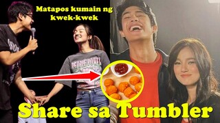 Share sa isang tumbler at holding hands sila Donny at Belle Mariano habang nasa shooting ng movie!