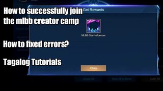 How to fix errors in joining mlbb creator camp! (Tagalog)