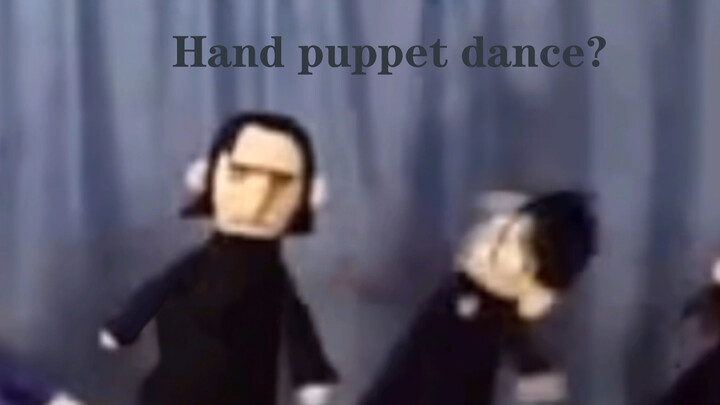 A strange hand puppets dance
