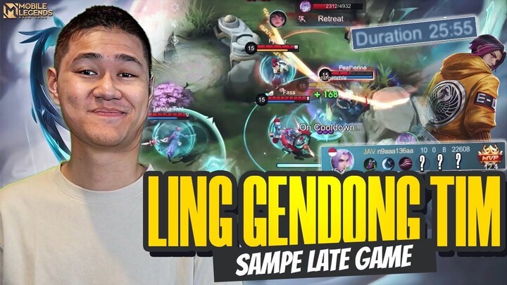 CARA GENDONG TIM PAKE LING SAMPE LATE GAME 30 MENIT TANPA DEATH - Mobile Legends