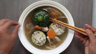 bí đỏ hầm.Ăn tốt cho não. Món chay.?