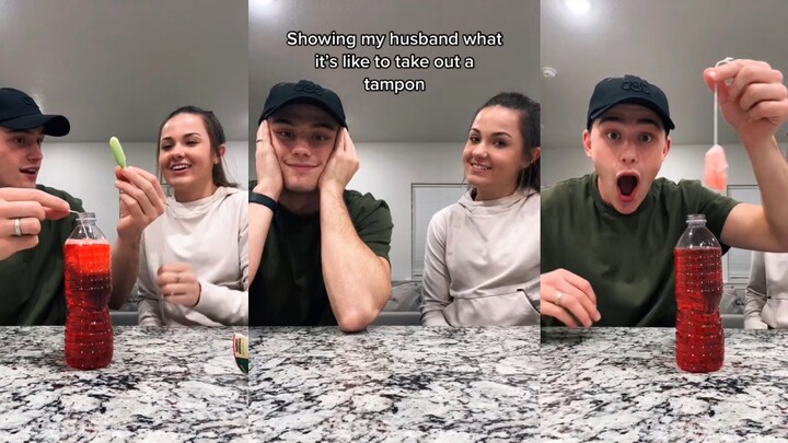 Showing my husband how to use a tampon
