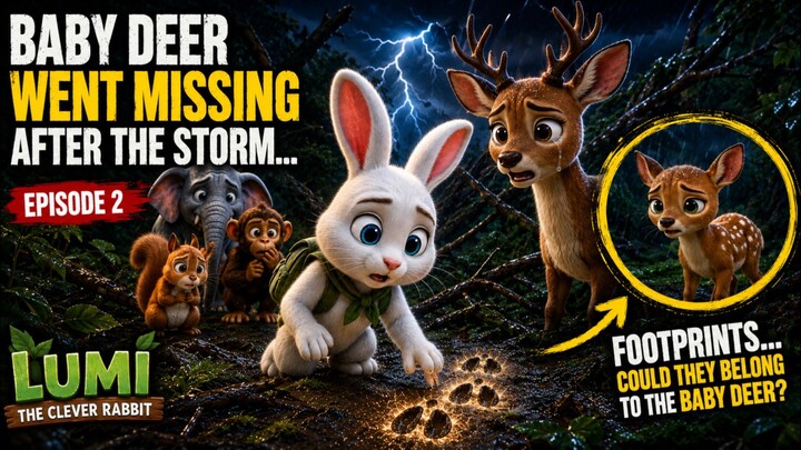 A Baby Deer Went Missing After the Storm… 🦌🌧️ | Lumi – The Clever Rabbit
