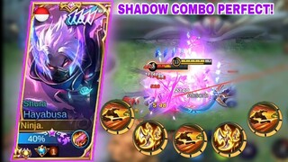 HAYABUSA NEW SHADOW COMBO PERFECT? |TUTORIAL HAYABUSA|BEST BUILD HAYABUSA - Mobile legends