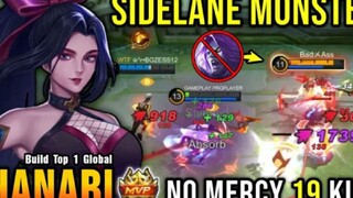 19 Kills!! Sidelane Hanabi Late Game Monster!! - Build Top 1 Global Hanabi ~ MLBB