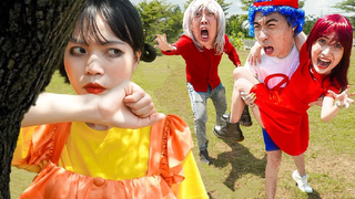 Squid game vs  Friday night Funkin real life ตอนที่ 3