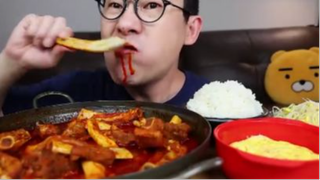 MUKBANG Sườn cháy cay và trứng hấp #asmr #mukbang