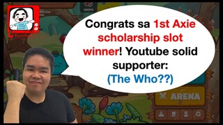 Axie Scholarship Slot Winner Announcement