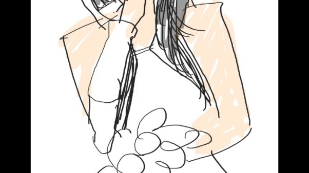 I was quite satisfied with the drawing, but my classmate said it didn’t look good, and I cried. Afte