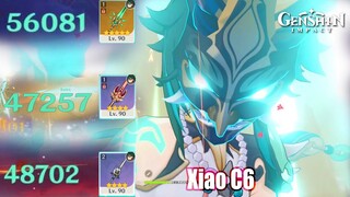 Genshin Impact - Xiao C6 Primordial Jade R1 - Deathmatch R1- Crescent Pike R2 Damage Test