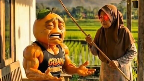 Udin disuruh emak cari kayu bakar di gunung
