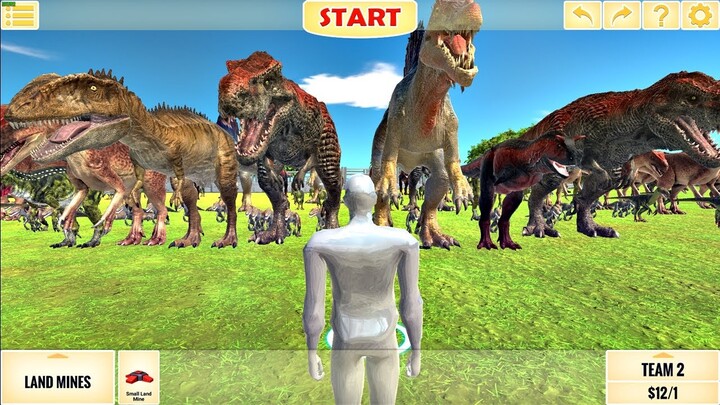 FPS Avatar VS 100 Carnivore Dinosaurs - Animal Revolt Battle Simulator Arbs