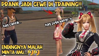 NGAKAK!! PRANK JADI CEWEK DI TRAINING MALAH MINTA DI GELAPIN!🤣