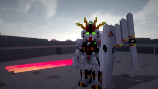 Mimicking RX-93 vGundam in Minecraft