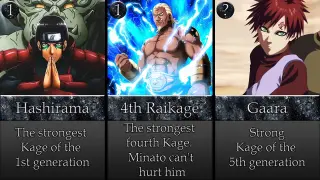 Top Strongest Kage of Each Generation