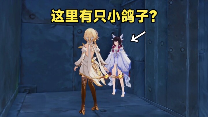 Ternyata ada seekor merpati kecil yang bersembunyi di balik penghalang milik Lembaga Penelitian Laob