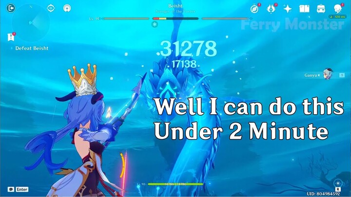 Ganyu C0 Solo vs BEISHT Oceanic Defender Boss and Claiming All Reward - Genshin Impact 2.4 Event