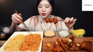 Mì xào, mì xào phô mai Và gà chiên giòn rụm nụ phần 2 #anngonmoingay