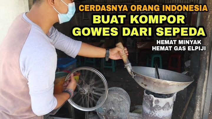 CERDAS DAN KREATIFNYA ORANG INDONESIA. Jualan Nasi Goreng Kompornya dibuat dari Sepeda Bekas ‼