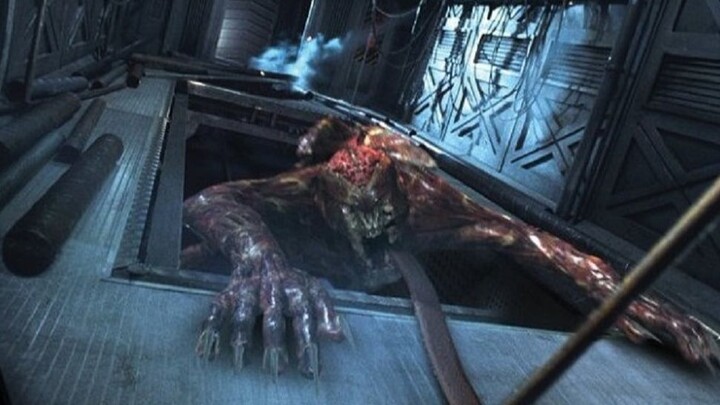 The mutant monster has a protruding brain and a long tongue. Its food is humans. The end of the worl