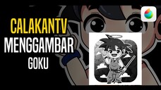 Menggambar Son Goku Dari Anime Dragon Ball