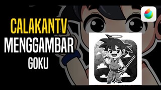 Menggambar Son Goku Dari Anime Dragon Ball