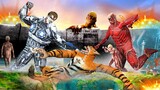 जादुई शेर भेड़िया VS रोबोट टाइटन मॉन्स्टर Magical Tiger Wolf Vs Robot Titan Monster Hindi Kahaniya
