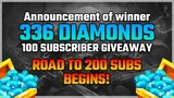 Announcement of Winner for 100 Subscriber Diamond Giveaway! ROAD TO 200 SUBSCRIBERS! Mobile Legends