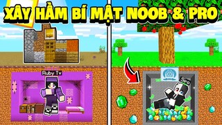 Noob Ruby Và Siro Thử Thách 24h “ Xây Hầm Bí Mật NOOB Và PRO “ Trong Minecraft