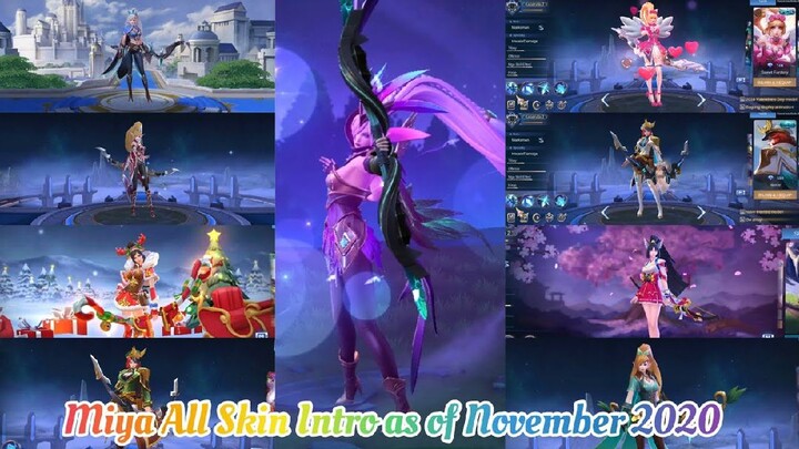 MIYA ALL SKIN INTRO AS OF NOVEMBER 2020 | Mobile Legends Bang Bang