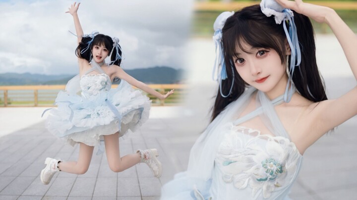 Take a sip of the home dance oxygen tank! Blue sky and white clouds contract plan ~ good!!