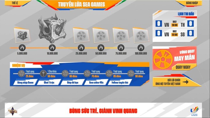 NHẬN QUÀ NGẬP TRÀN TRANG PHỤC S+ TẠI TRUYỀN LỬA SEA GAME - LIÊN QUÂN MOBILE