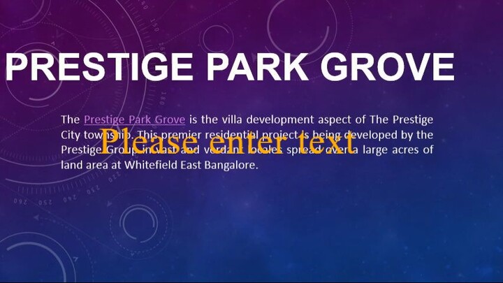 Prestige Park Grove Apartment Bangalore