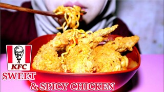 ASMR KFC SWEET & SPICY CHICKEN + MIE PEDAS | MENU BARU KFC | ASMR INDONESIA