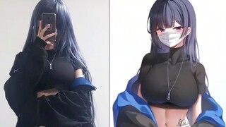 The beautiful artist painted her own image, and netizens called it too fake. After seeing the real p