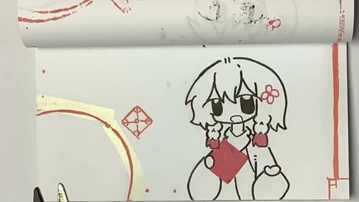 [Hand-drawn frame-by-frame animation/semi-finished product] When the Spring Festival culture turns i