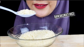 ASMR RAW RICE EATING|RAW BASMATI RICE|MAKAN BERAS MENTAH DI MANGKOK PAKE SENDOK PLASTIK