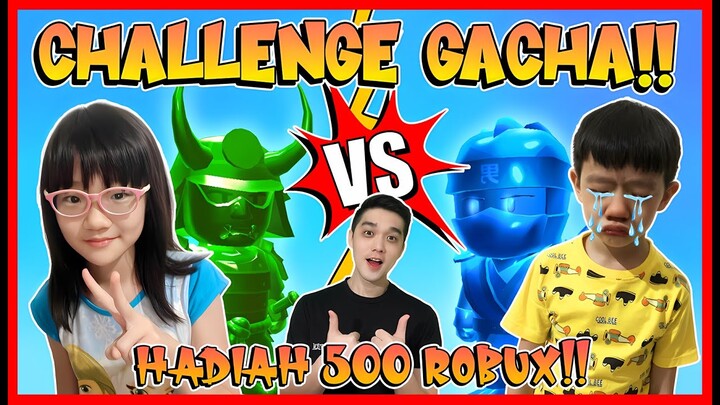 CHALLENGE GACHA STUMBLE GUYS BERSAMA ANAK !! MENANG DAPAT 500 ROBUX !! RAY SAMPE NANGIS !!