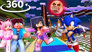 Aphmau saving friends from SONIC.EXE in Minecraft 360°