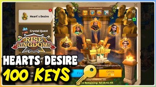 Rise of kingdoms - using 100 keys In hearts desire vs legendary tavern