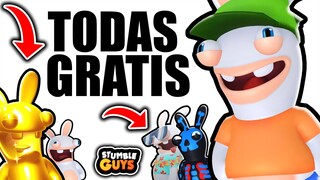 ASI CONSEGUIRAS GRATIS TODAS LAS SKINS DE RABBIDS X STUMBLE GUYS! 😱🎁🎉