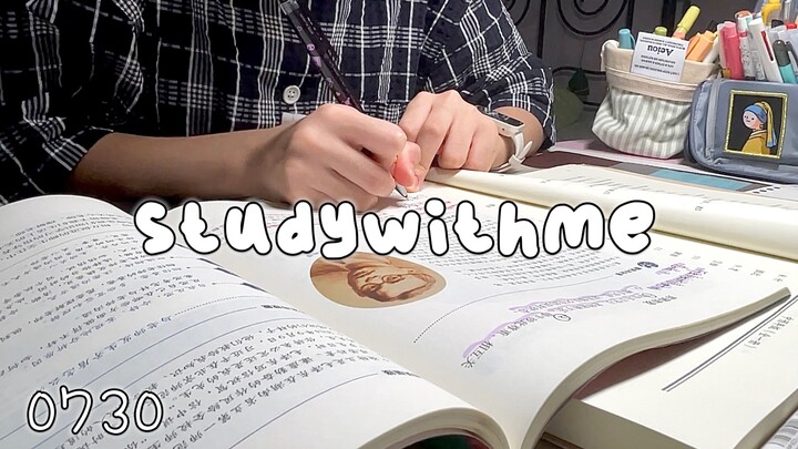 study with me 15min｜无bgm沉浸式实时学习｜伴学vlog｜笔触音｜治愈｜暑假动力｜居家学习生活