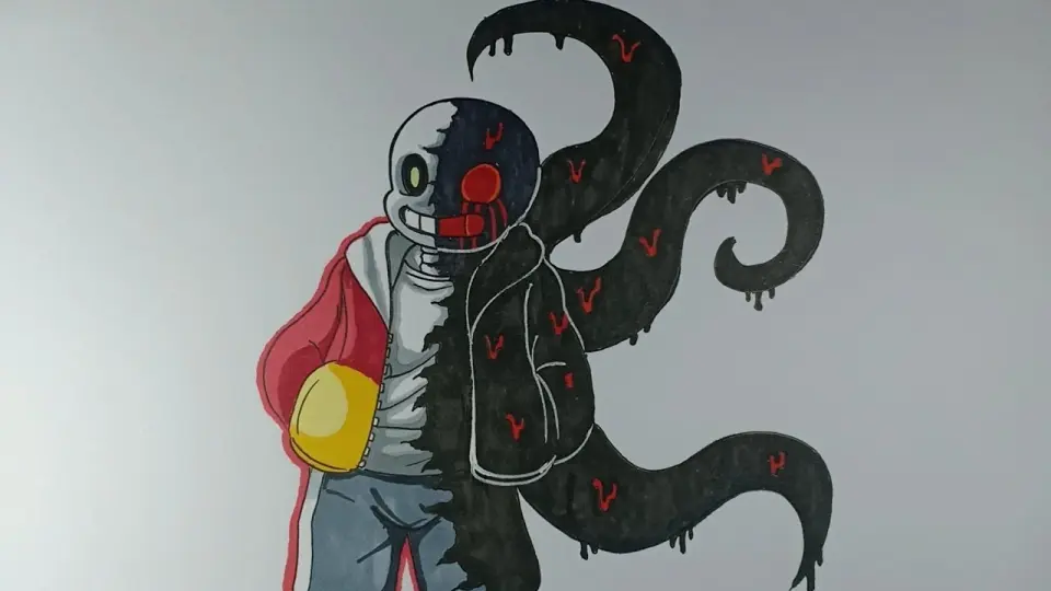 Combined Sans How To Draw In Undertale Fanon Au Wiki Vẽ Sans Bilibili