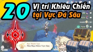 20 vị trí Khiêu Chiến tại Vực Đá Sâu | The Chasm Genshin Impact